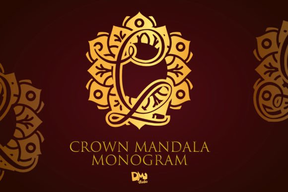 Crown Mandala Monogram Font: A Decorative Typeface for Creative Makers
