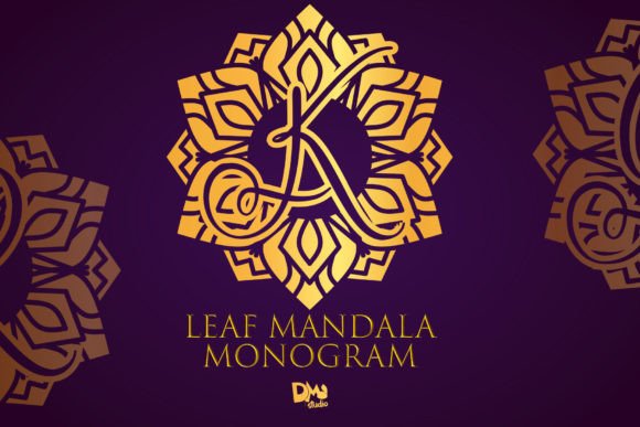 Leaf Mandala Monogram Typeface for Stylish Craft Projects